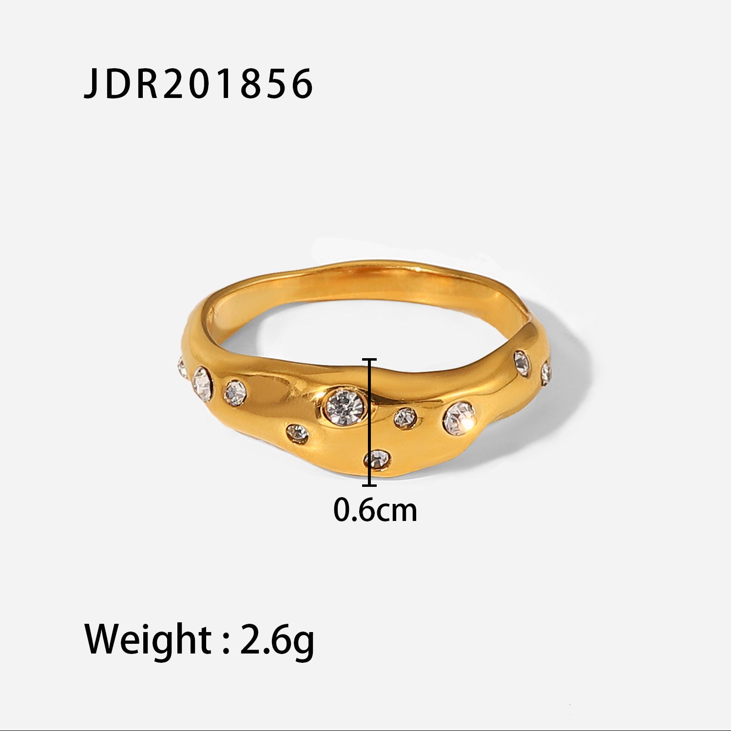 Adalena Hammered Zircon Ring - JDR201856 [VM132UCO]