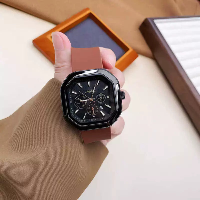 Kaylie Modern Square Watch - Vintage Brown