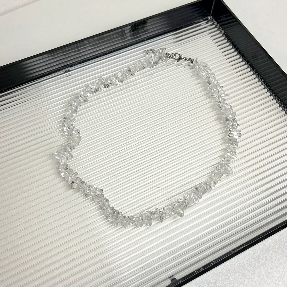 Evelyne Asymmetrical Crystal Necklace - Cool Transparent Crystal Necklace [5NCJWOXP]