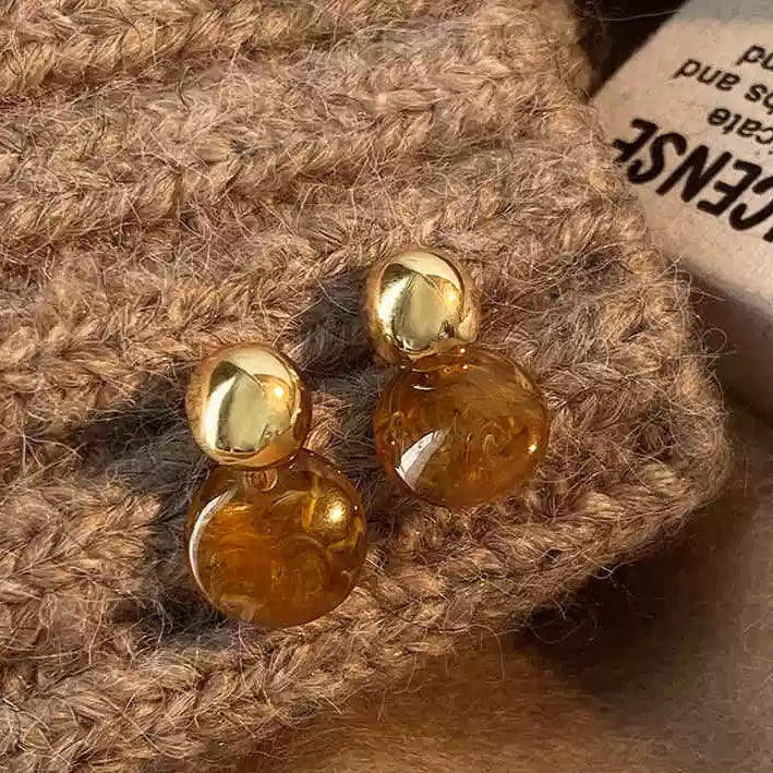Reema Maillard Coffee Earrings - Maillard Gradient Round Stud Earrings [DI6A3ZXR]