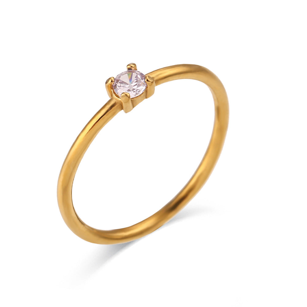 Kenzley Dainty Birthstone Ring - Azure Blue [K0WM3WOK]