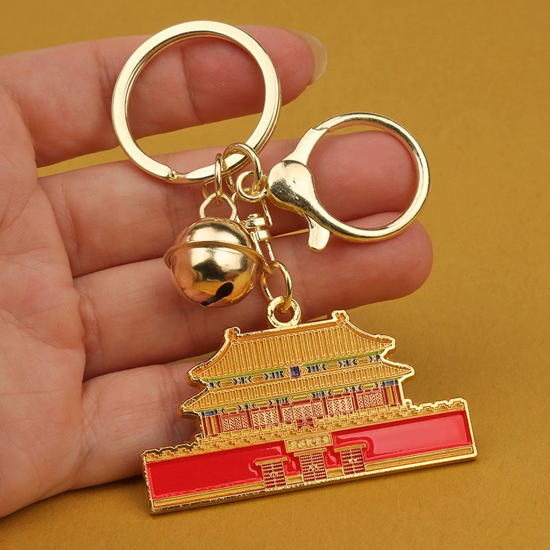 Goldy Beijing Landmark Keychain - Forbidden City Red Wall Keychain [D6GSLF9I]