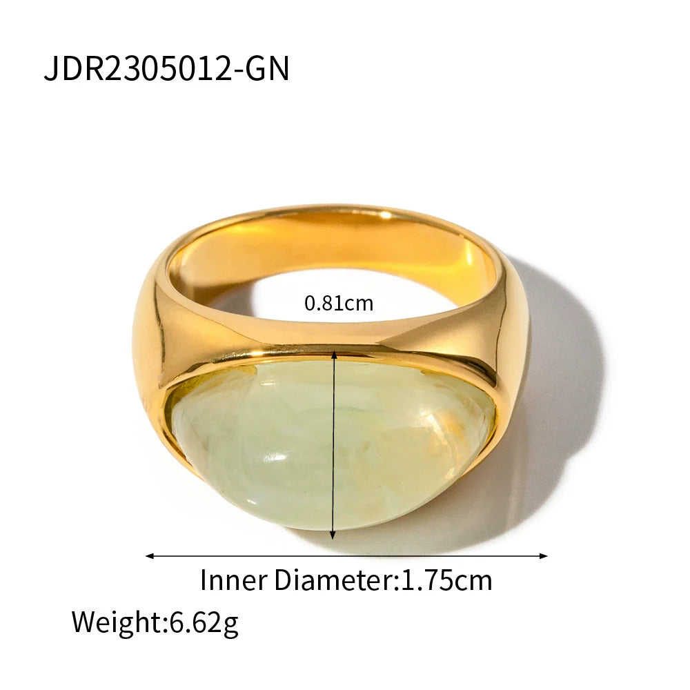 Alisa Resin Statement Ring - Translucent Green