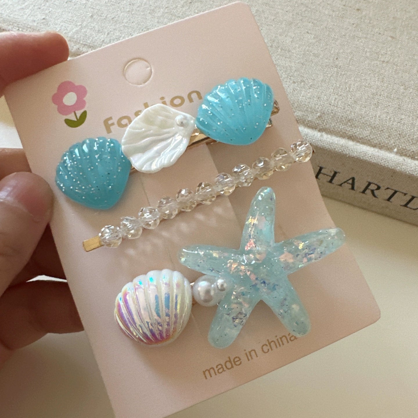 Oaklyn Iridescent Starfish Hair Clip - Blue Hair Clip Set [DZA4IN0W]