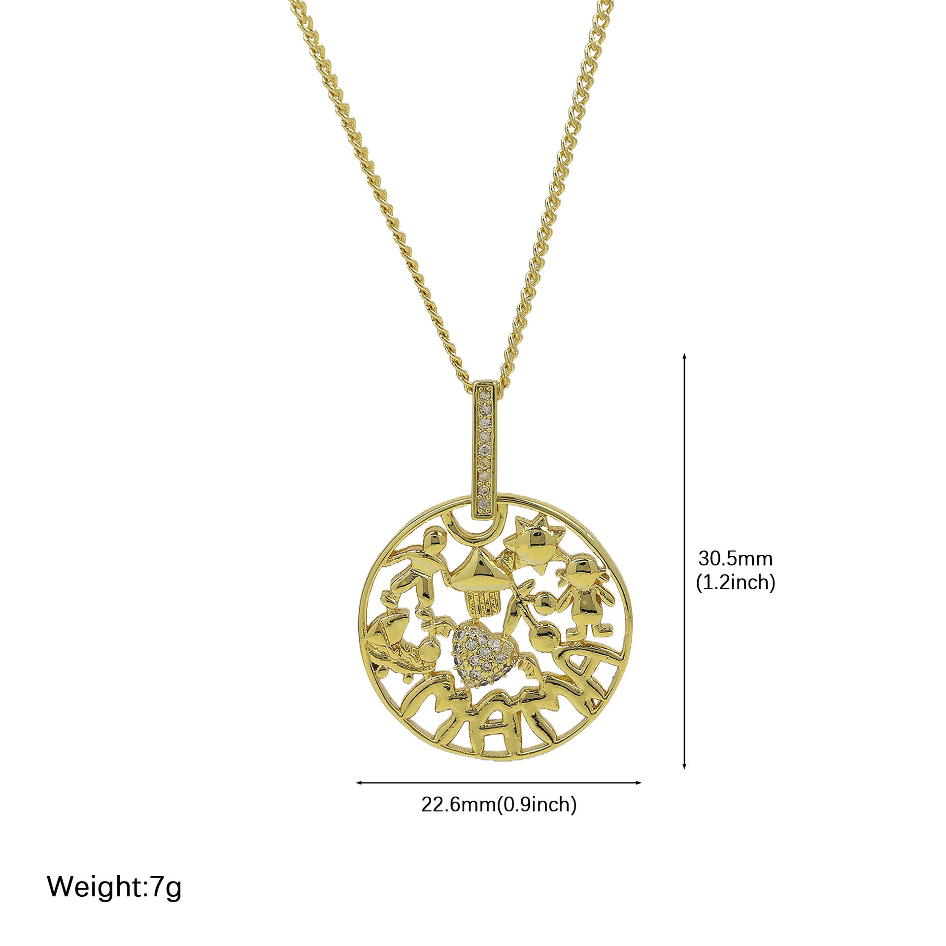 Ala Mama Heart Pendant Necklace - FP50390410 [CIGONPVP]