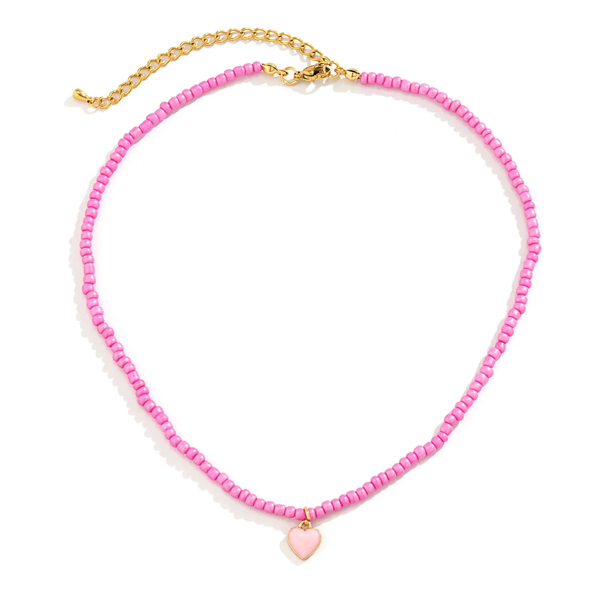 Brie Candy Heart Necklace - Pink (Titanium Steel)