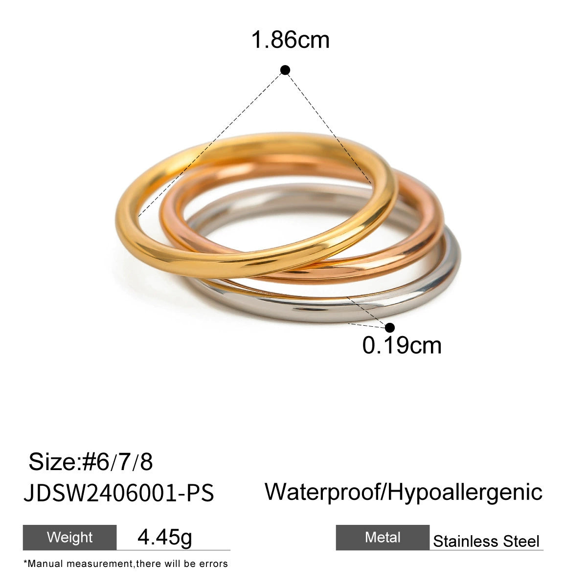 Kaniyah Two-Tone Titanium Ring - JDSW2406001-PS [BYE0EOZM]