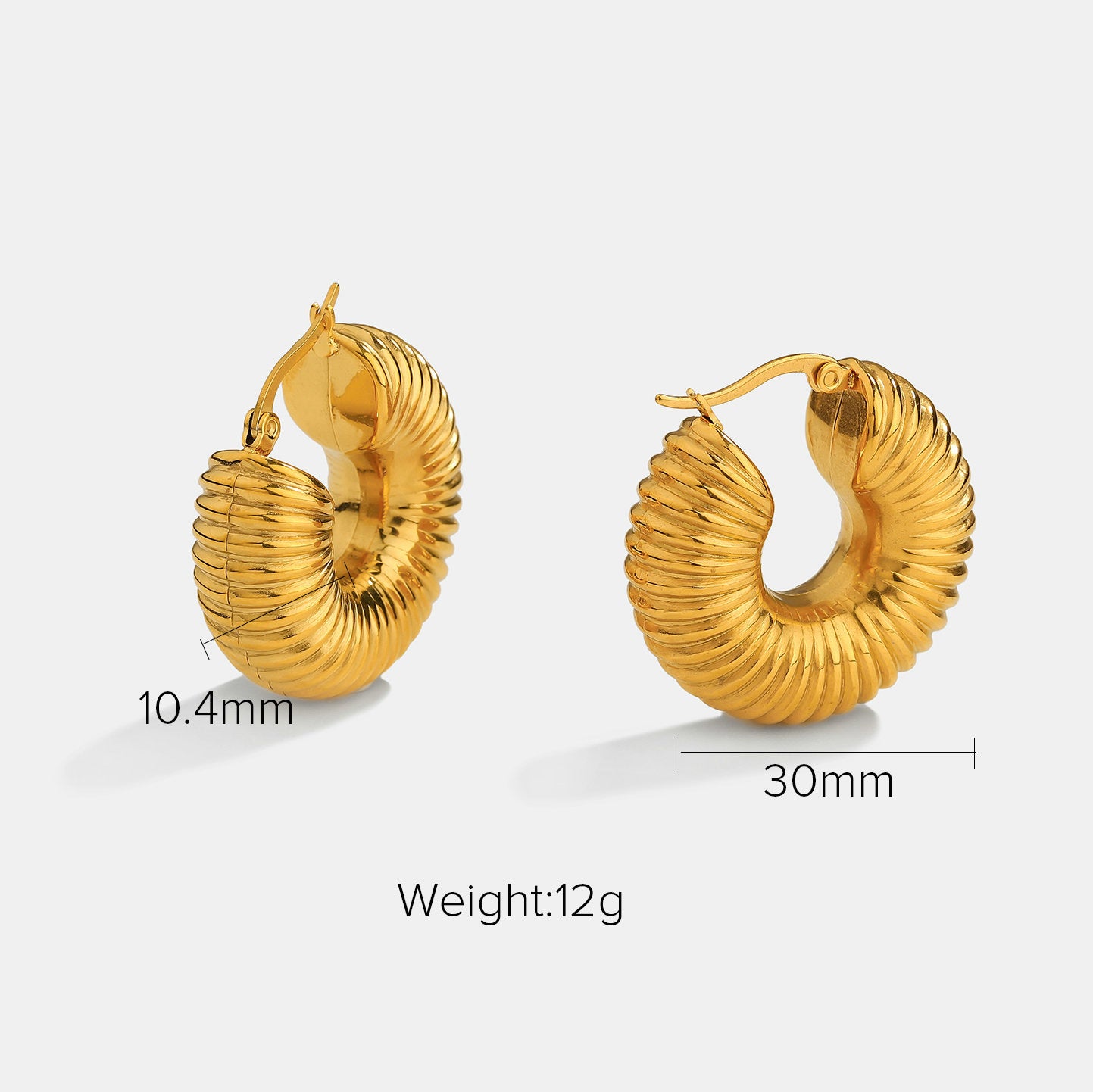 Ifeoluwa Croissant Hoop Earrings - Gold Tone E [MN612HK2]