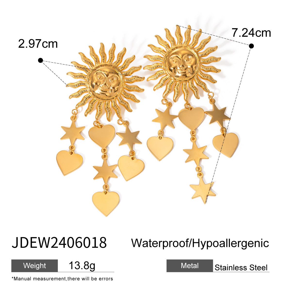 Honest Stainless Steel Star Tassel Earrings - JDEW2406018 [H780G3J7]