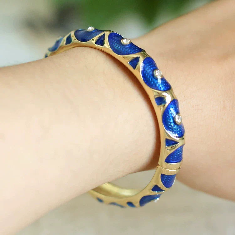 Amellia Enamel Eye Bangle - Dark Blue