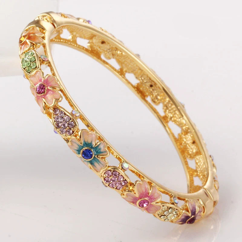 Joanne Filigree Crystal Bangle - Colorful