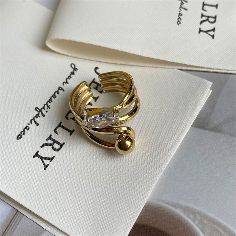 Remie Multi-Layer Zircon Ring - Adjustable Open Size [AVH2KY79]