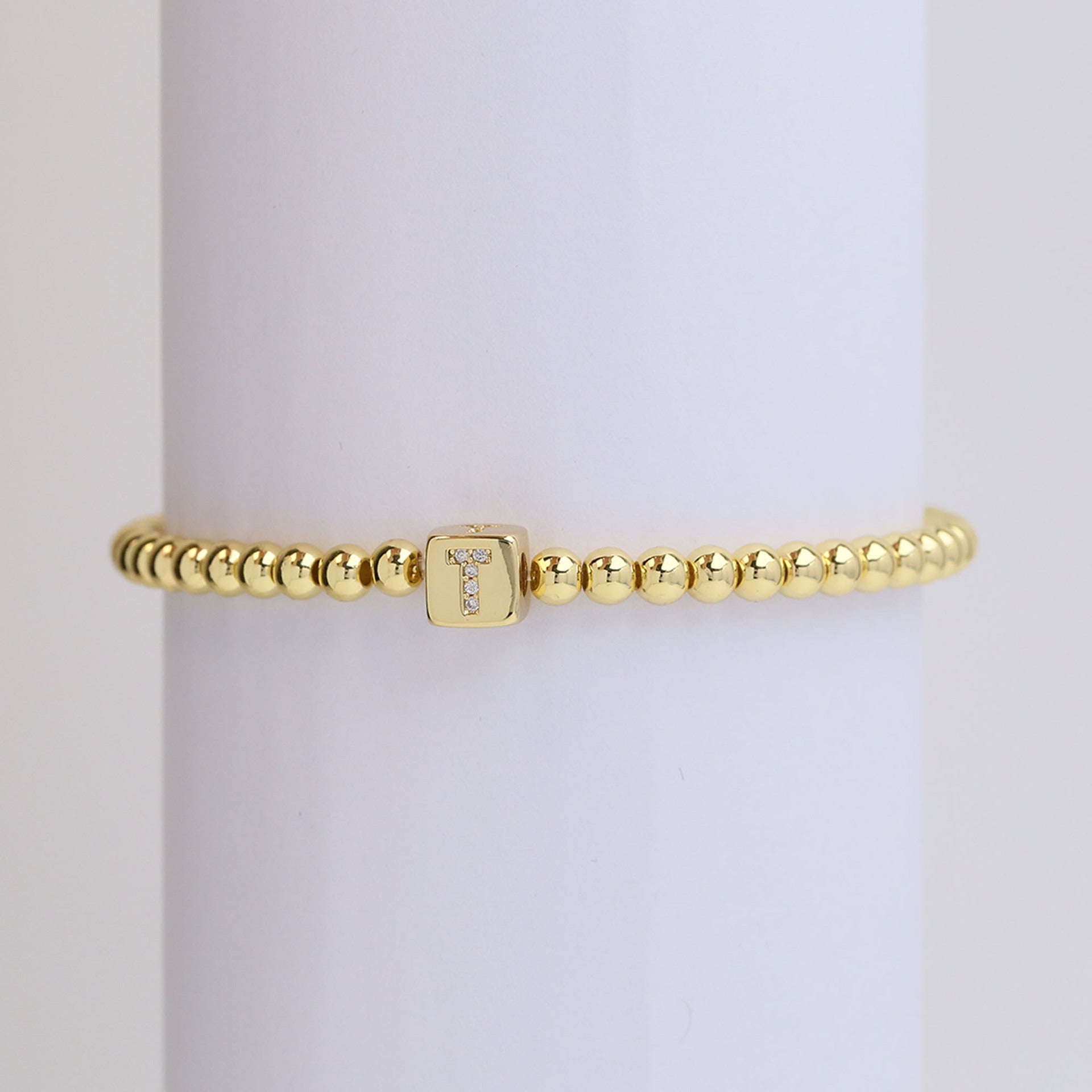 Layana Initial Cube Bracelet - T [E2JFN00D]