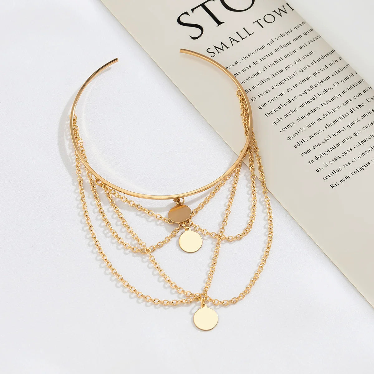 Ifeoluwa Chain Arm Cuff - Gold Disc Charm