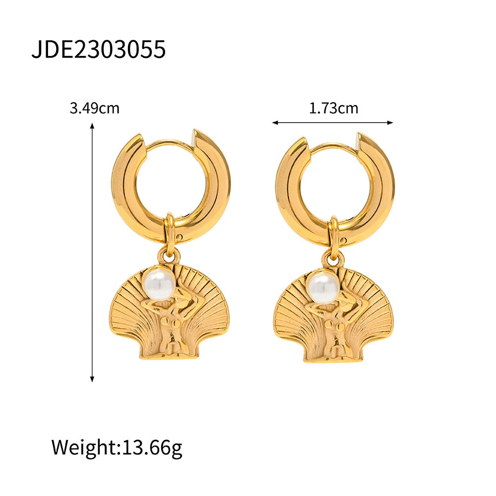 Zariya Shell Drop Earrings - undefined