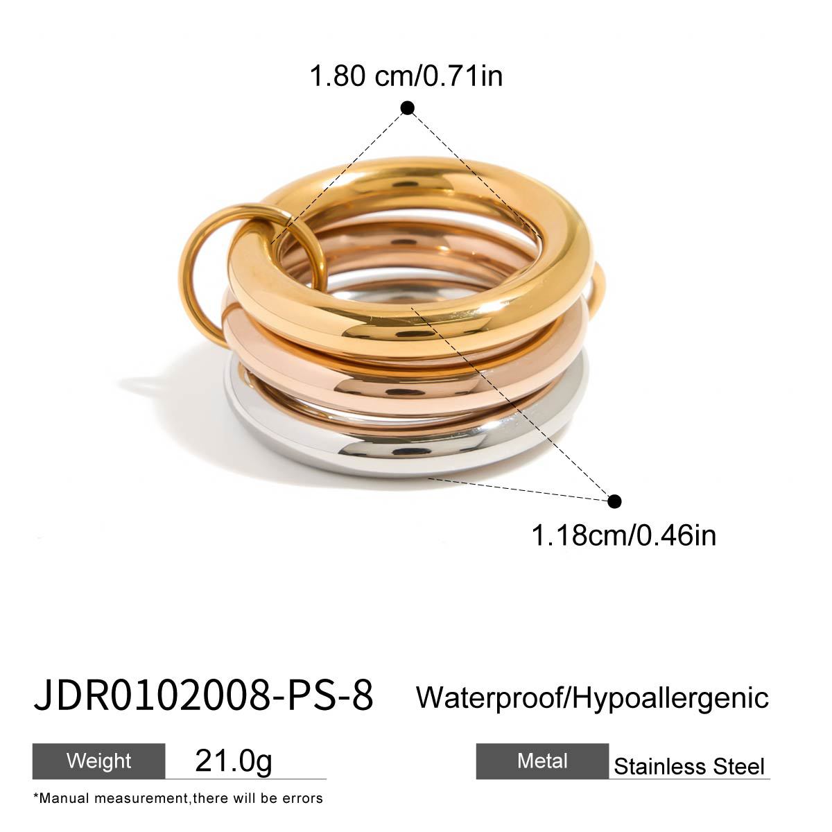 Dagny Stainless Steel Stackable Rings - JDR0102008-PS-8 [W8FB4K0V]