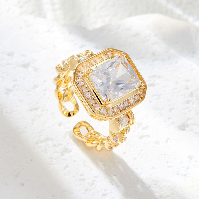 Emmeline Glimmer Geometric Ring - Gold Tone 1 [XYDYBMHX]