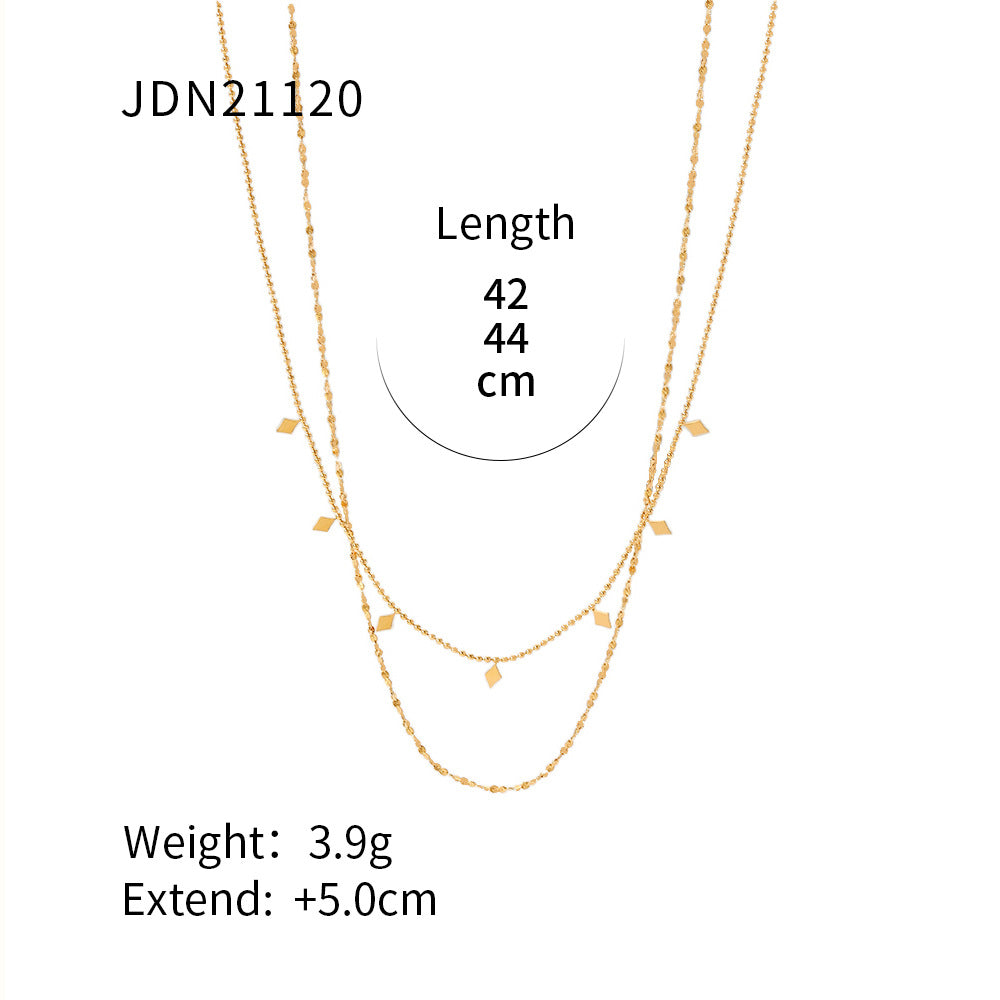 Miryam Gold Geometric Chain Necklace - JDN21120 [68K5NCF3]