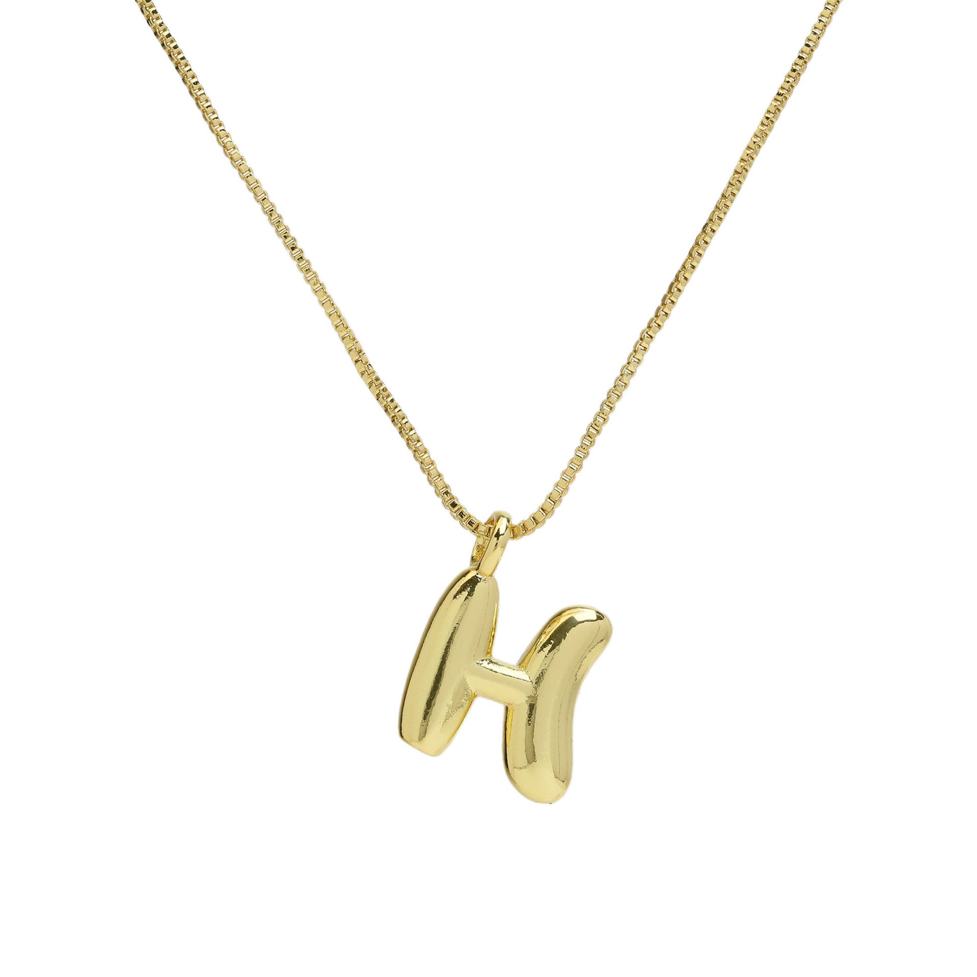 Odalys Gold Initial Pendant - Necklace H [G532BR90]
