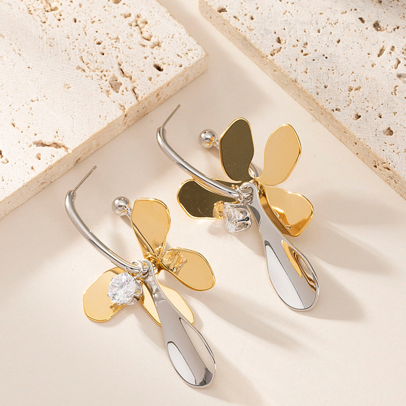 Julieta Colorblock Floral Earrings - Style 1 [PKBXFL36]