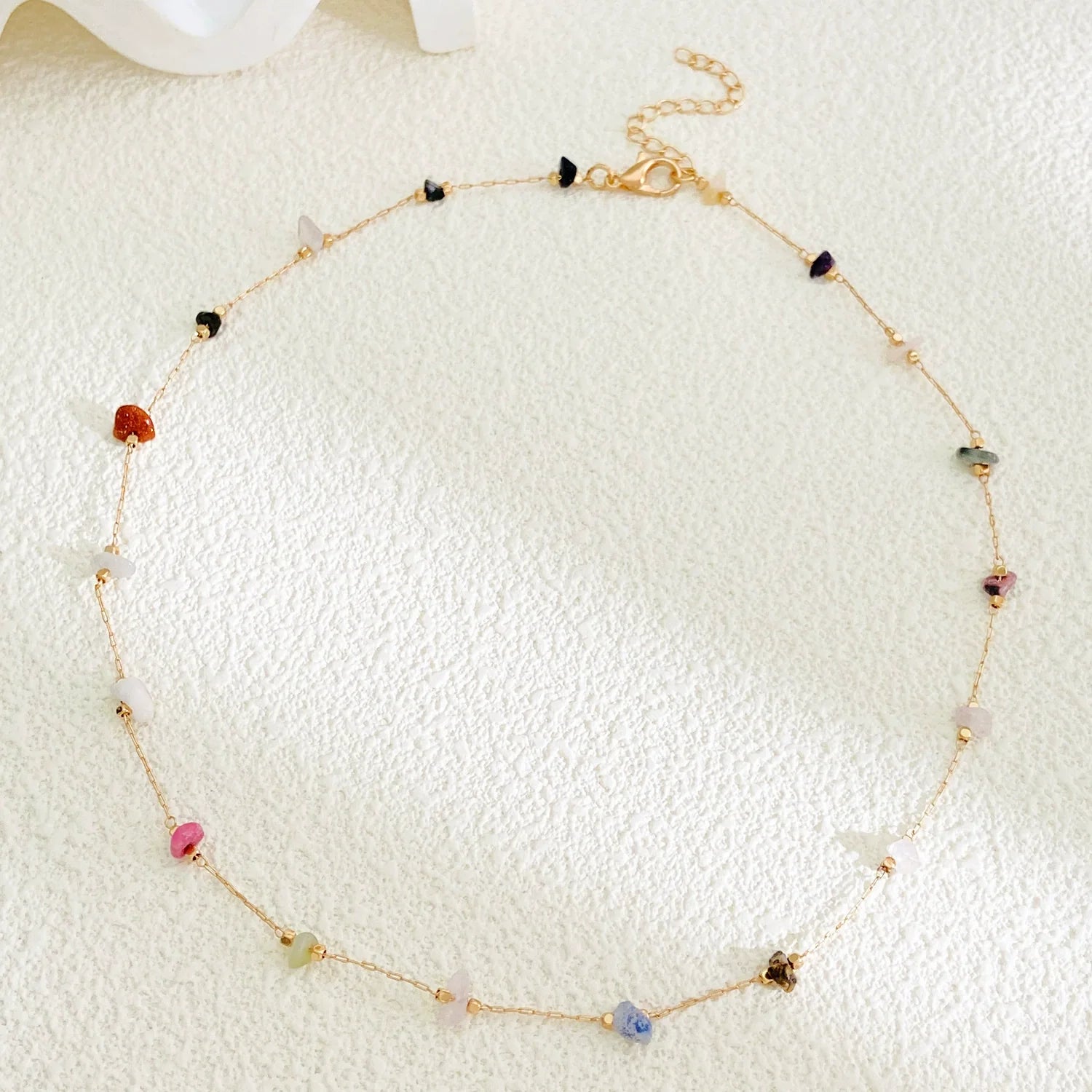 Maryella Irregular Crystal Necklace - KC Gold (Random Stone Color)