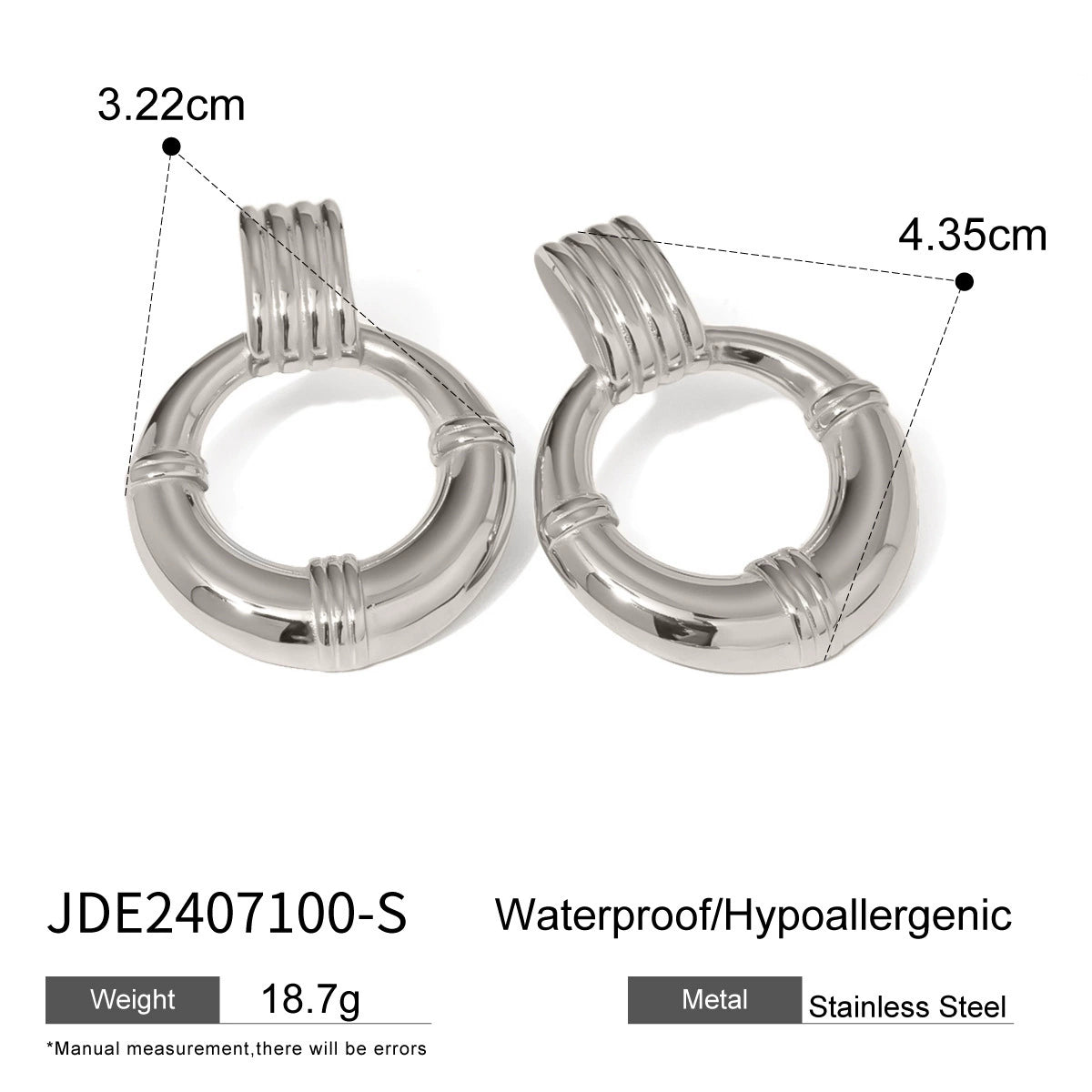 Bayleigh Titanium Hoop Earrings - Sleek Silver Hoop [YALJI4QV]