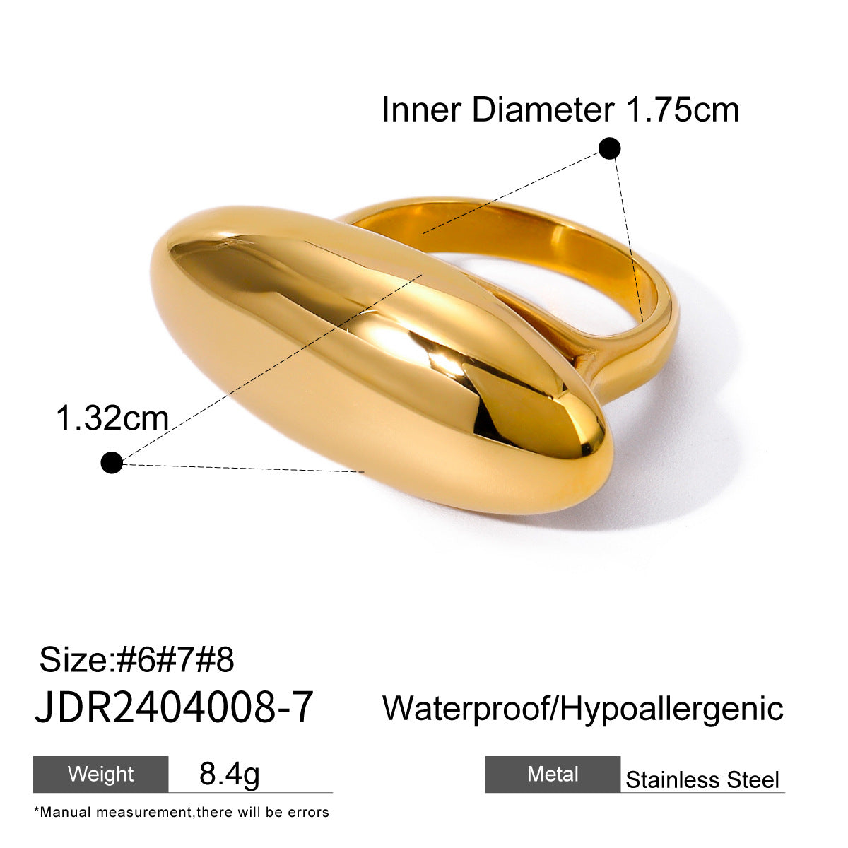 Chasity Gold Oval Ring - Product Code [PJ96UWXT]