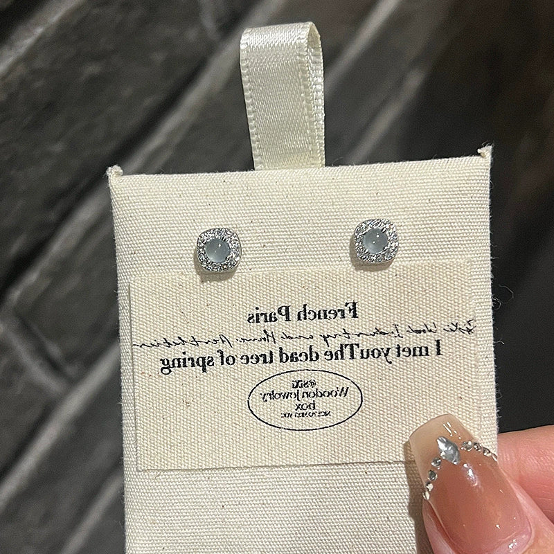 Tamya Zircon Starburst Stud Earrings - Small Square Stud Earring