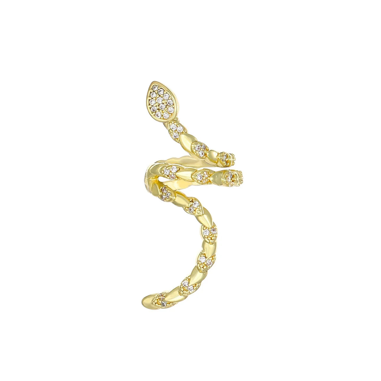 Bracha Serpent Ear Cuff - Gold Right Ear