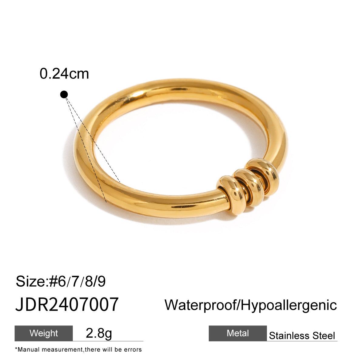 Mihira Geometric Steel Ring - JDR2407007-8 [BCZAFVFM]