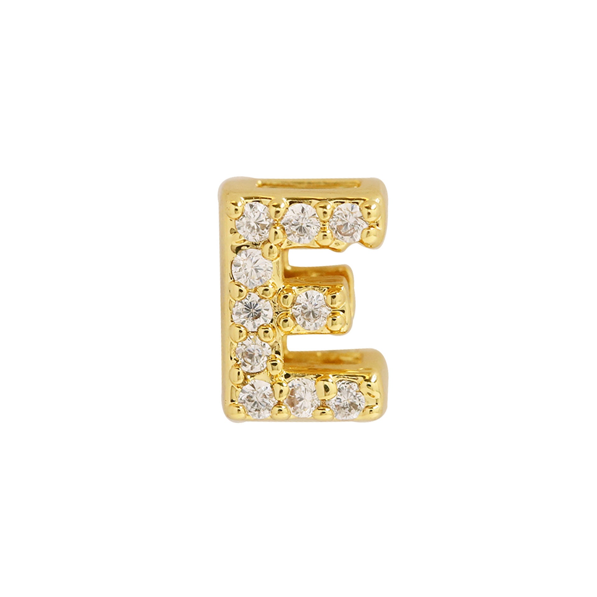 Leyna Gold Zircon Initial Necklace - E [3DLLP7C4]