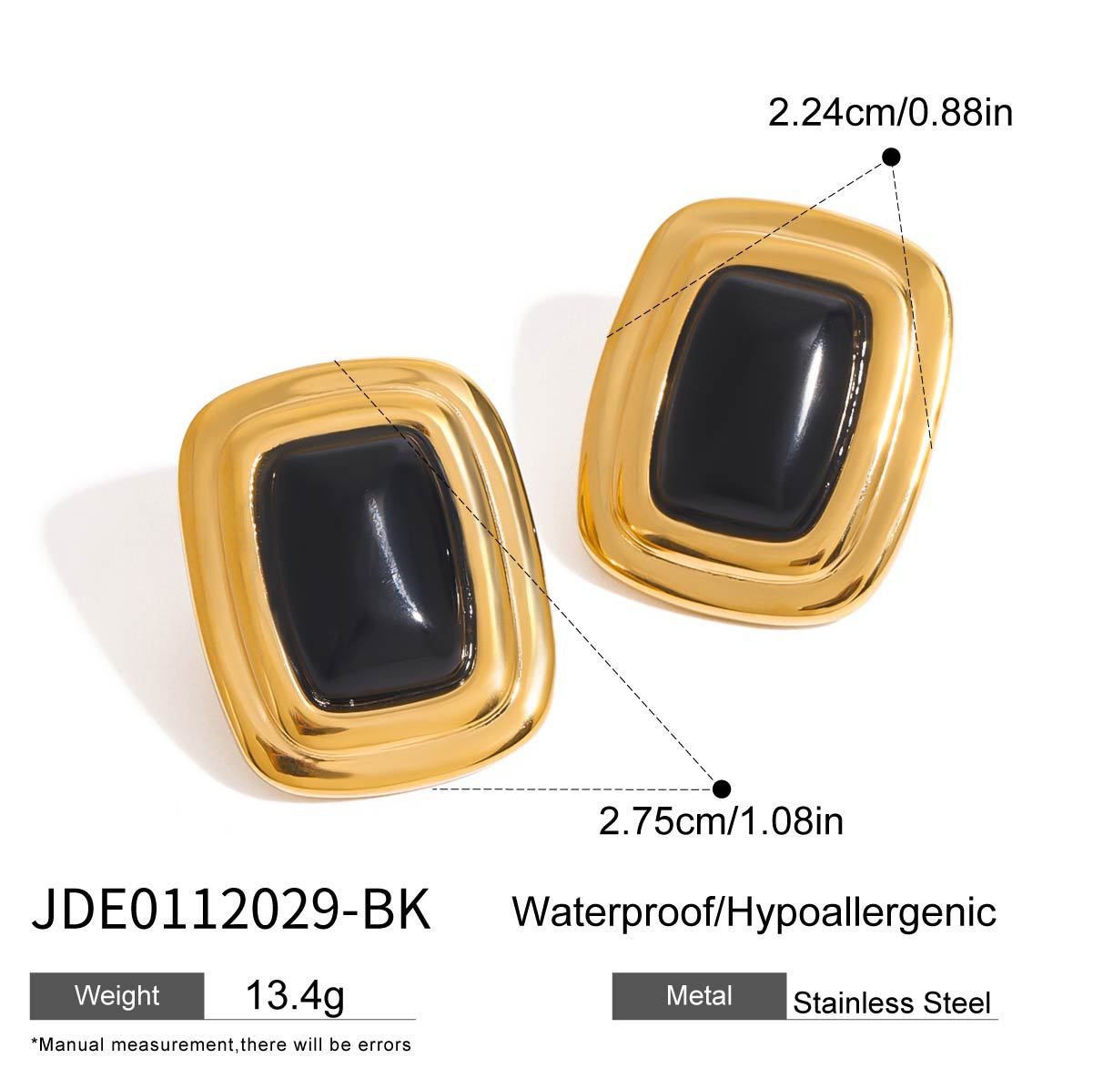 Dhanya Geometric Dangle Earrings - Black [WU04352N]