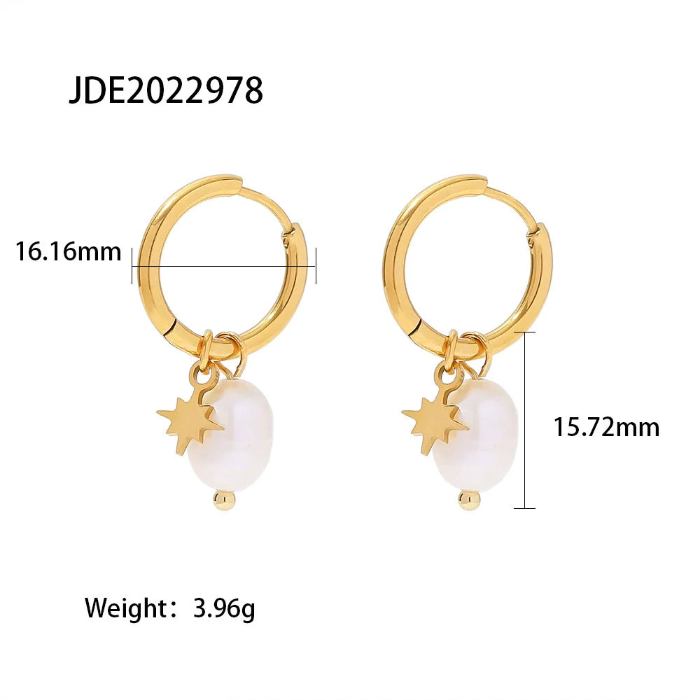 Yurani Pearl Star Hoops - JDE2022978