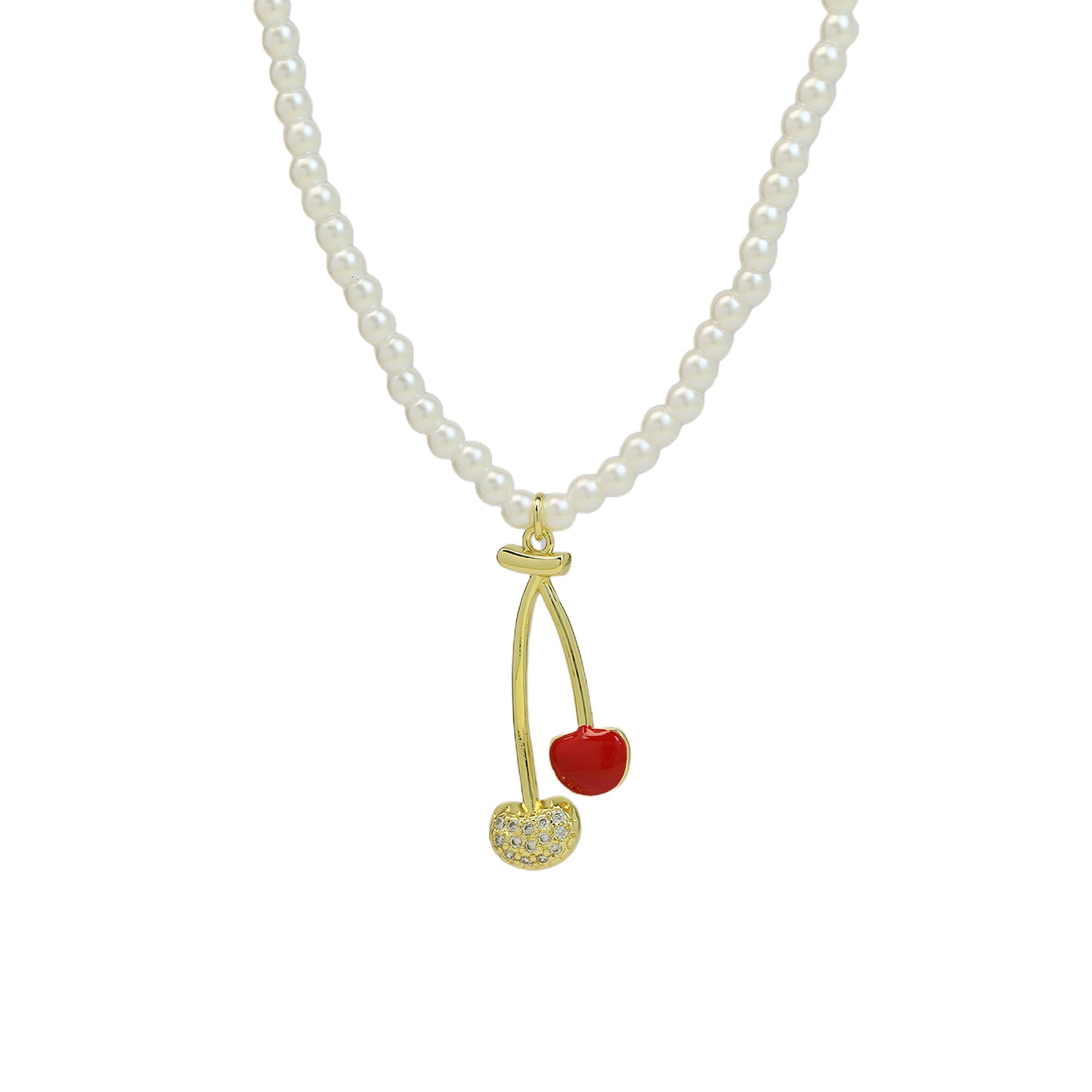 Alana Enamel Fruit Pendant Necklace - Cherry [0DAYCA3C]
