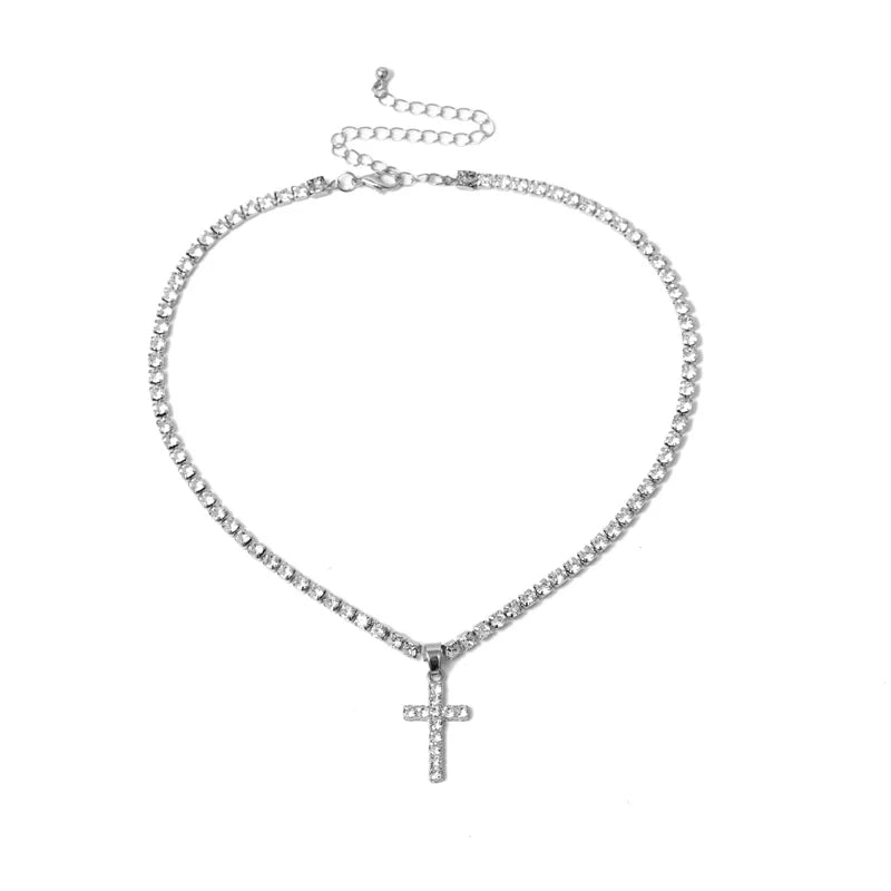 Lennon Crystal Choker Necklace - Silver