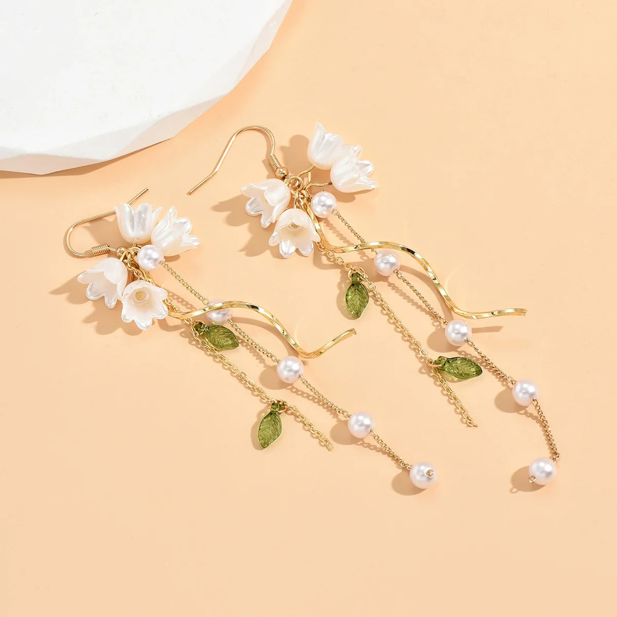 Camryn Floral Tassel Earrings - Ear Hook Style