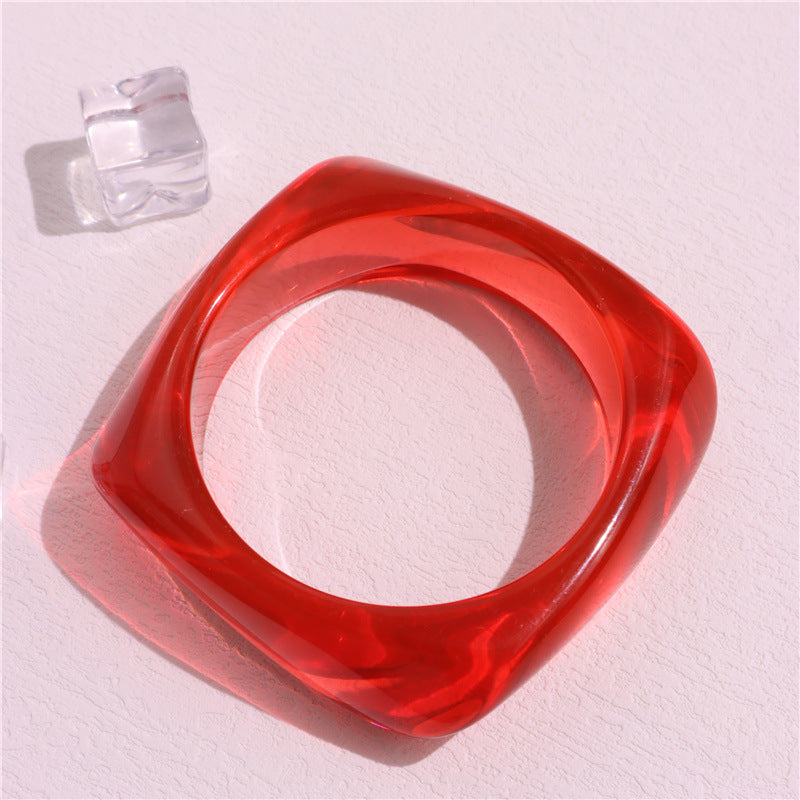 Adleigh Chunky Resin Bracelets - Transparent Green [4IYE2P5M]