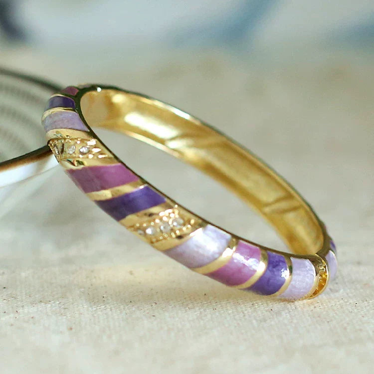 Amellia Enamel Eye Bangle - Purple Spiral Pattern