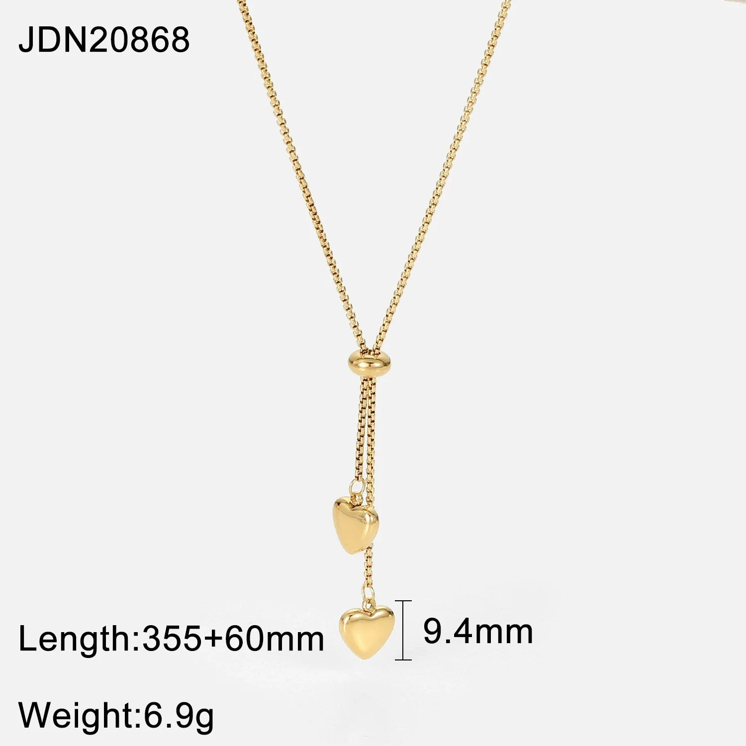 Mahalia Two Heart Y-Necklace - JDN20868