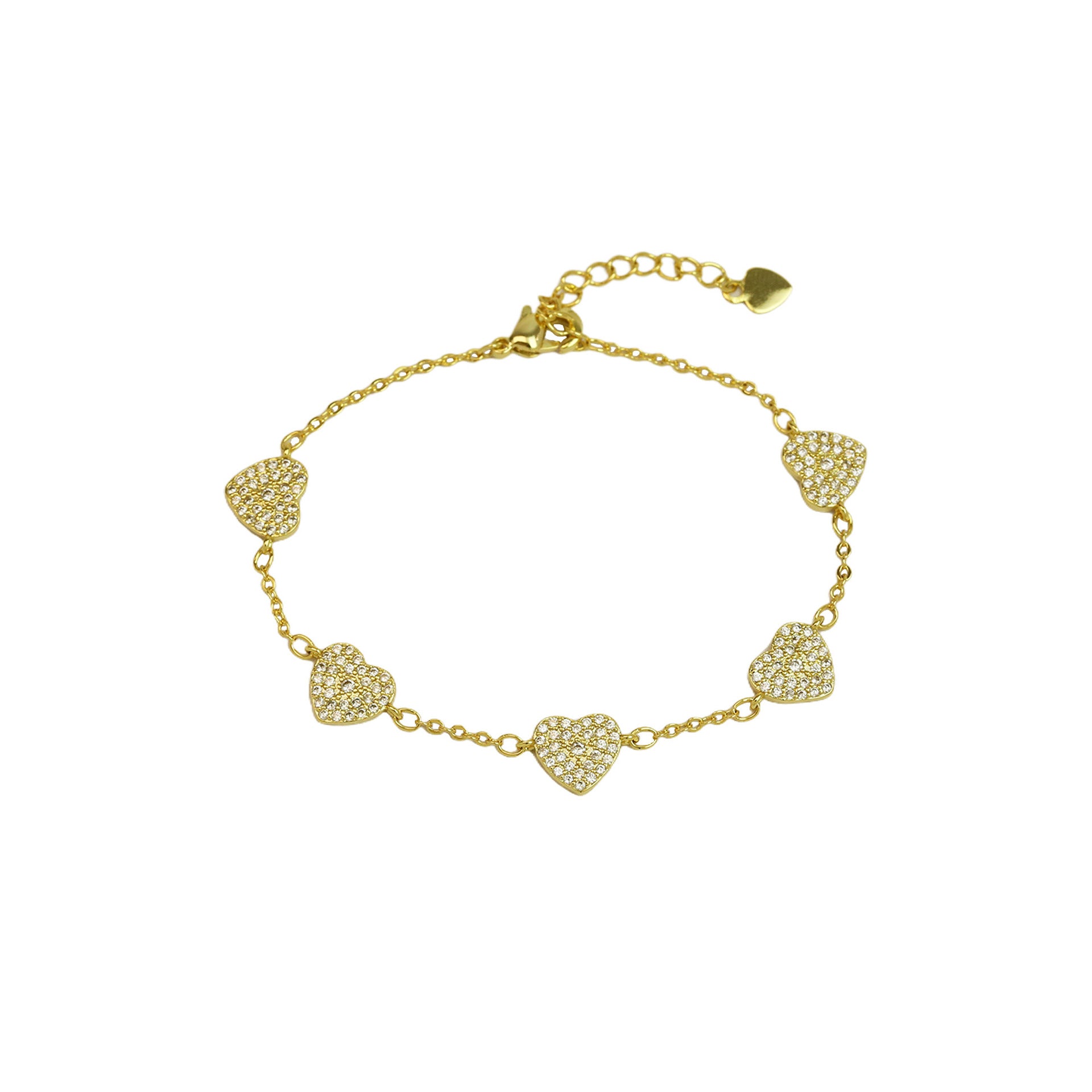 Ely Zircon Charm Bracelet - Heart White Zircon [GIV2TU8H]