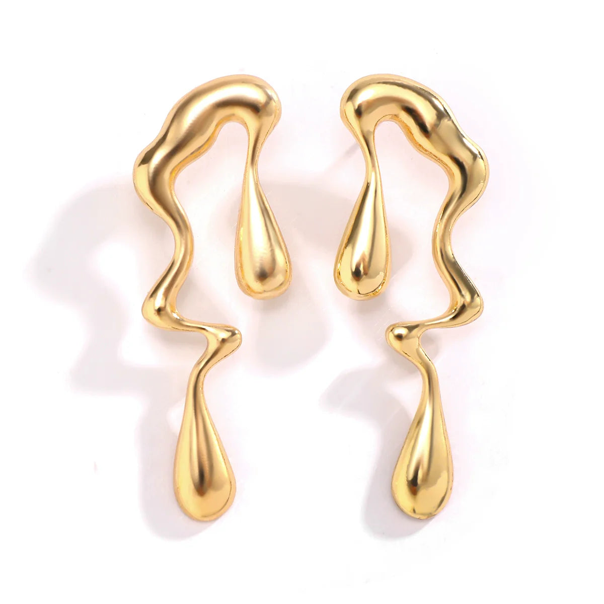 Markayla Sculptural Drop Earrings - Gold