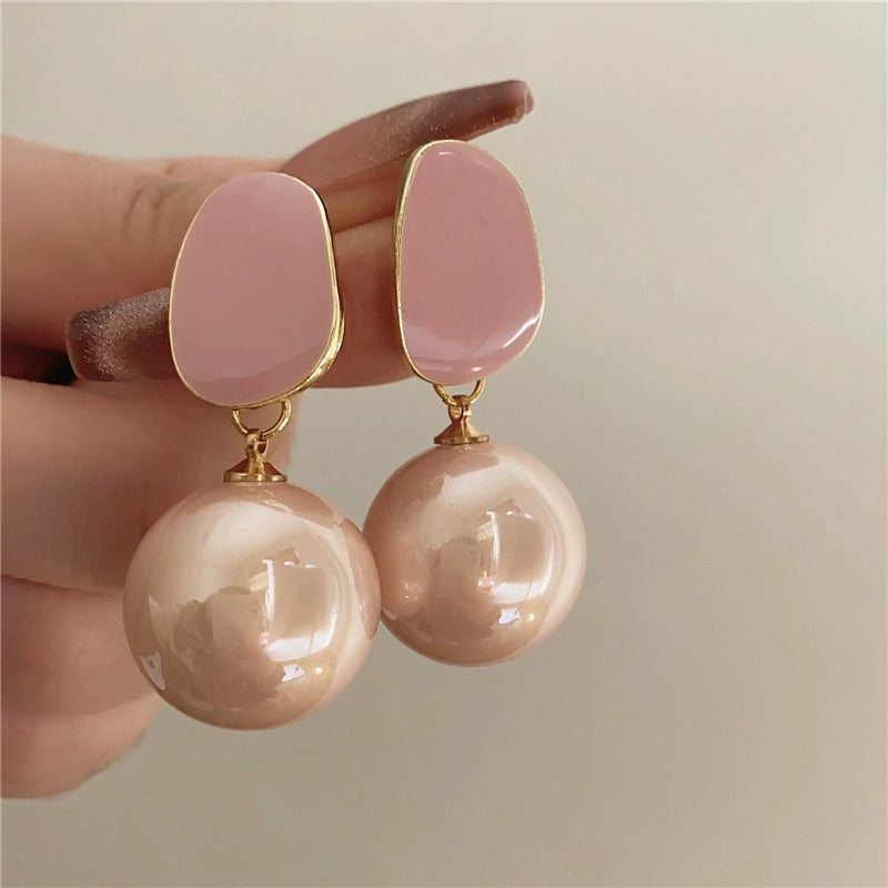 Ezrah Pearl Drop Earrings - Champagne Silver Post [36AH5ZFV]