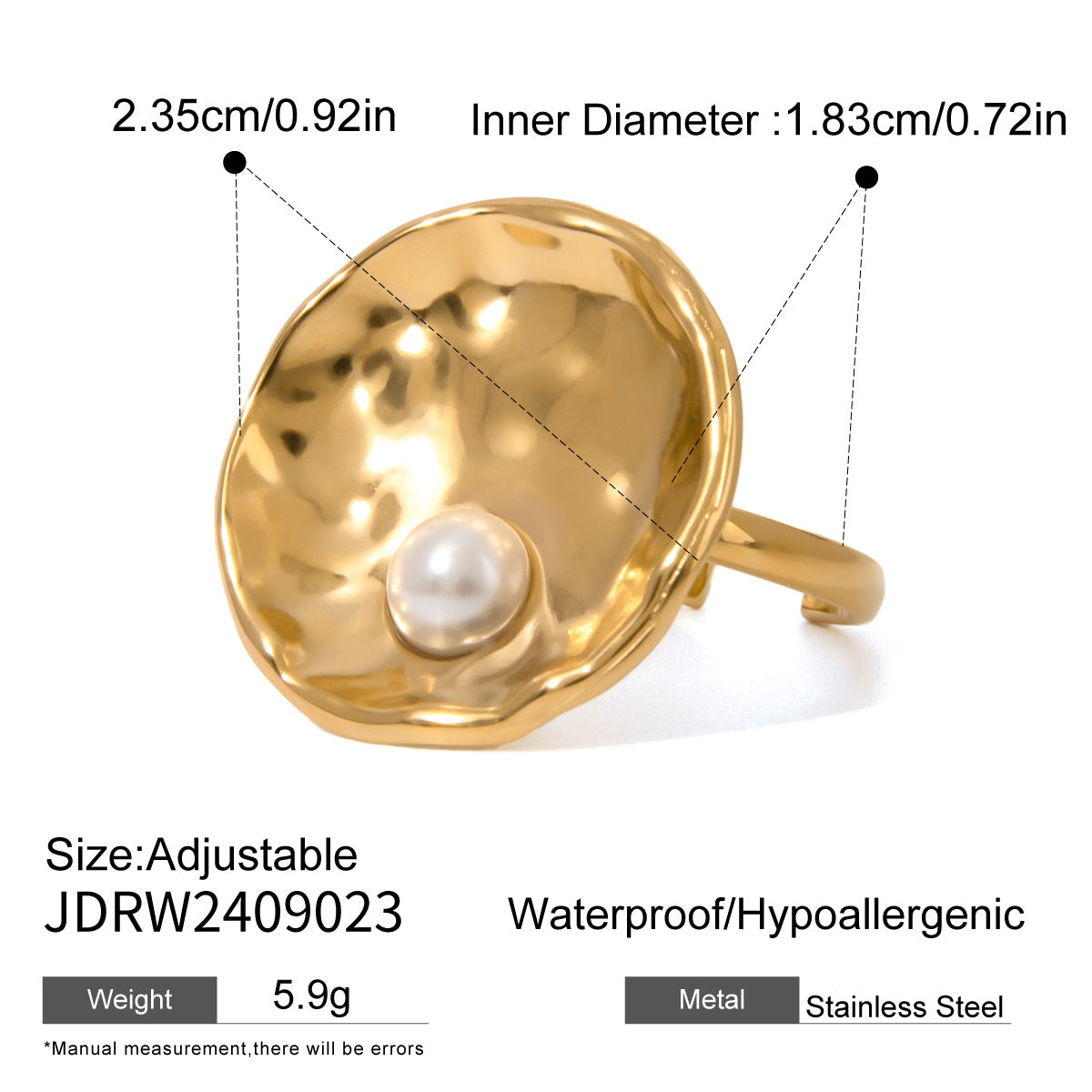 Arlynn Natural Stone Steel Ring - JDRW2409023 [01ZSQEOX]