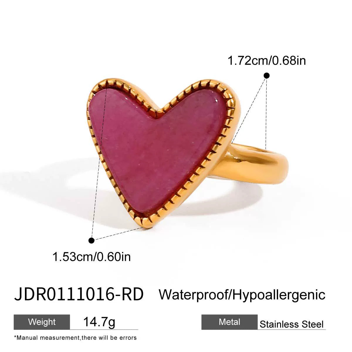 Nitara Luxe Heart Ring - Red [BAURY40M]