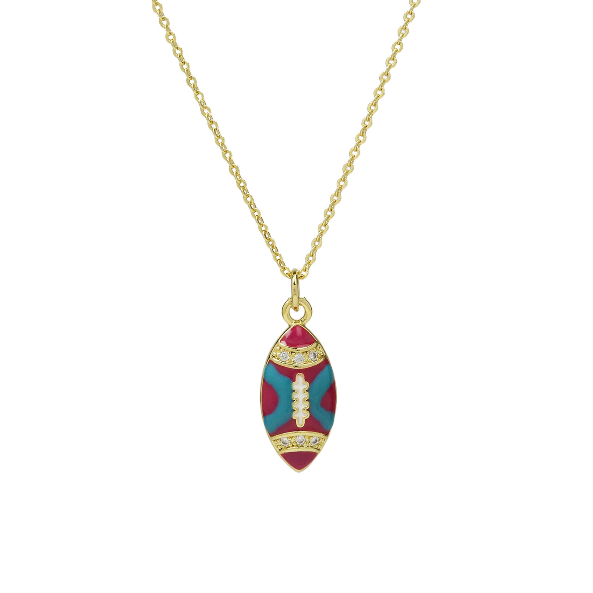 Adina Gold Sports Necklace - Rugby Ball [EZ30EMFP]