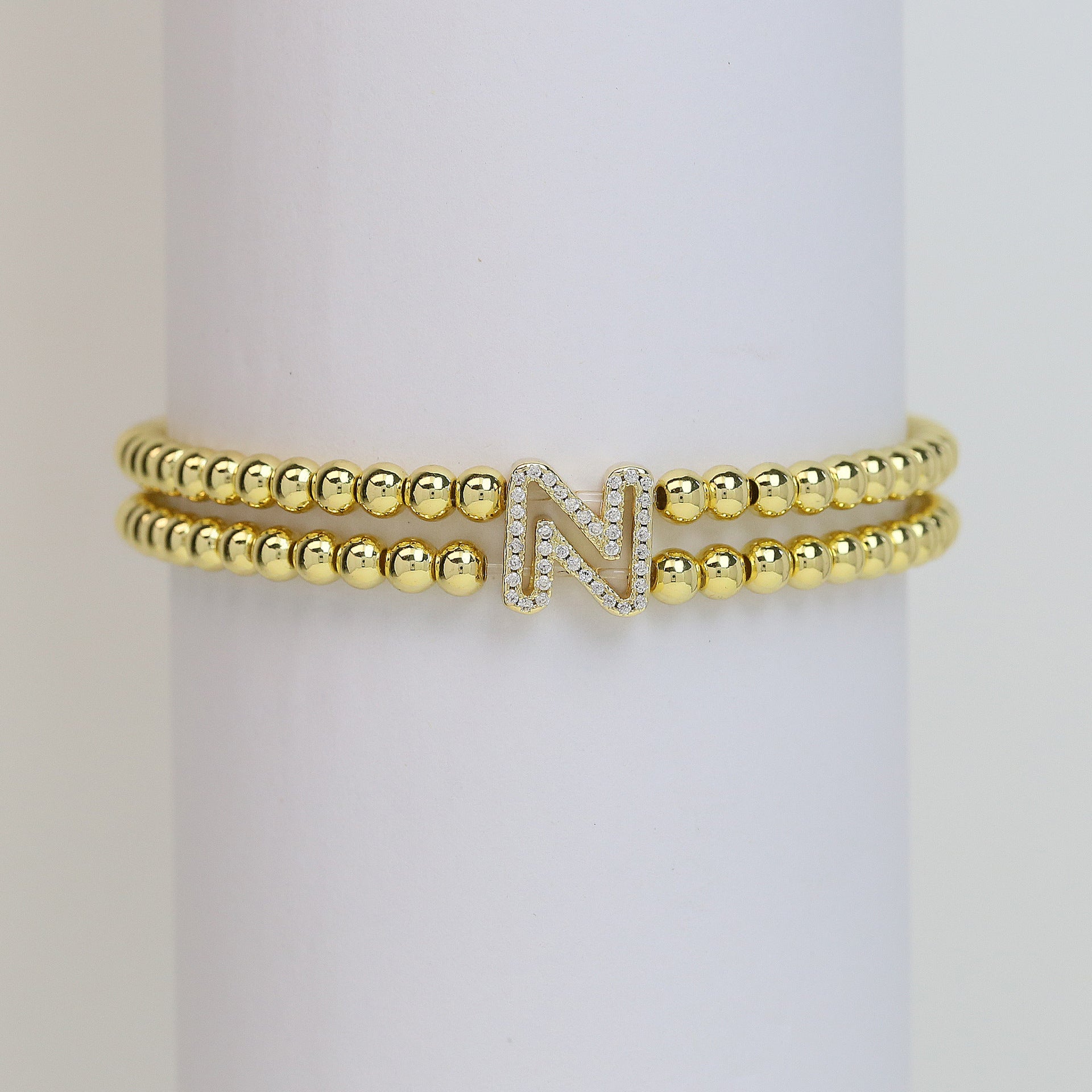 Alexandra Bubble Initial Bracelet - N [FWZMK7B2]