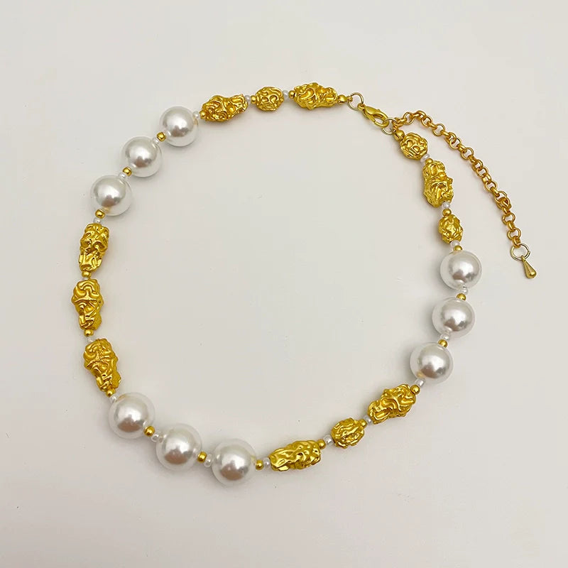 Arianny Vintage Pearl Necklace - Pearl Spliced Necklace