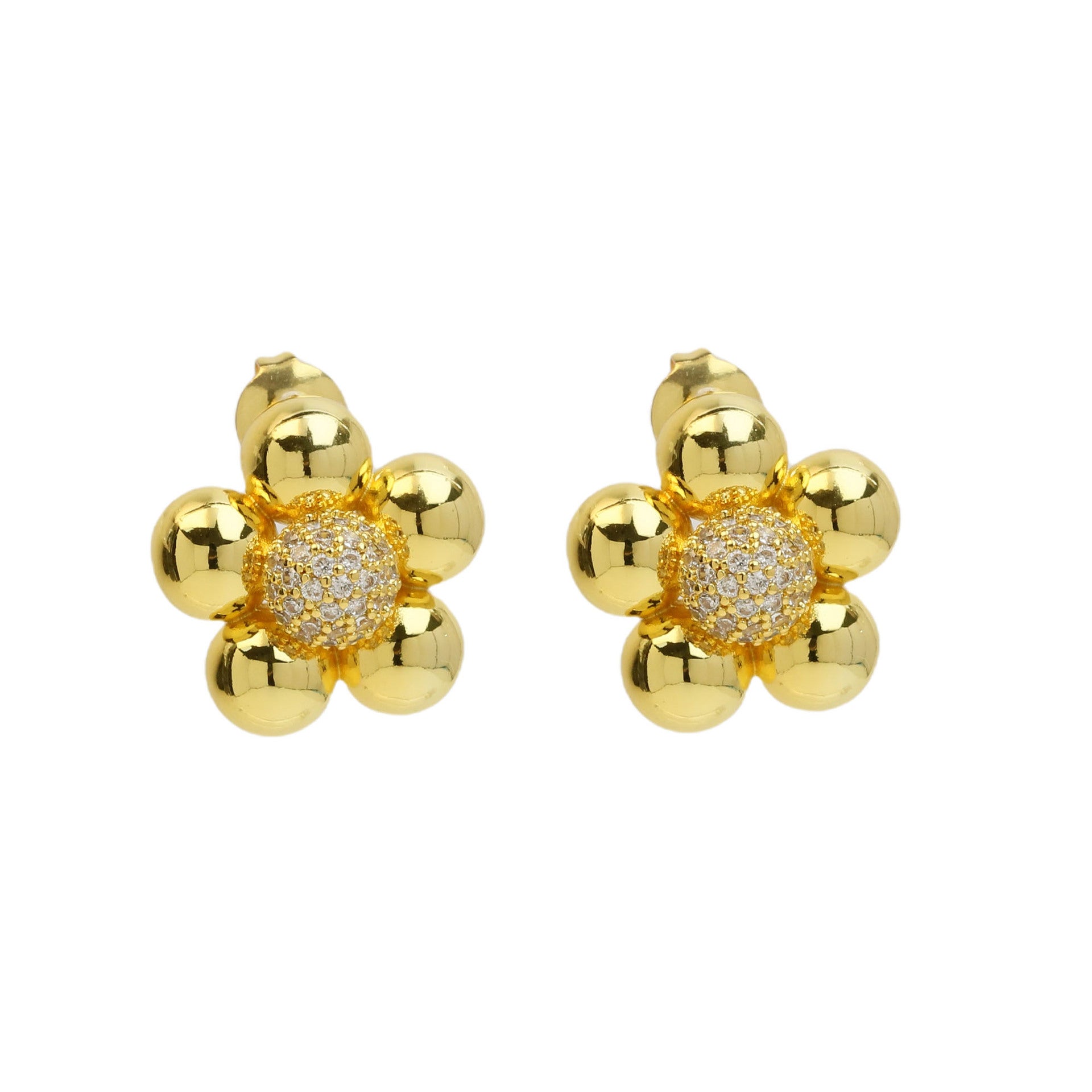 Hadley Blossom Zircon Studs - Gold [INON96AA]