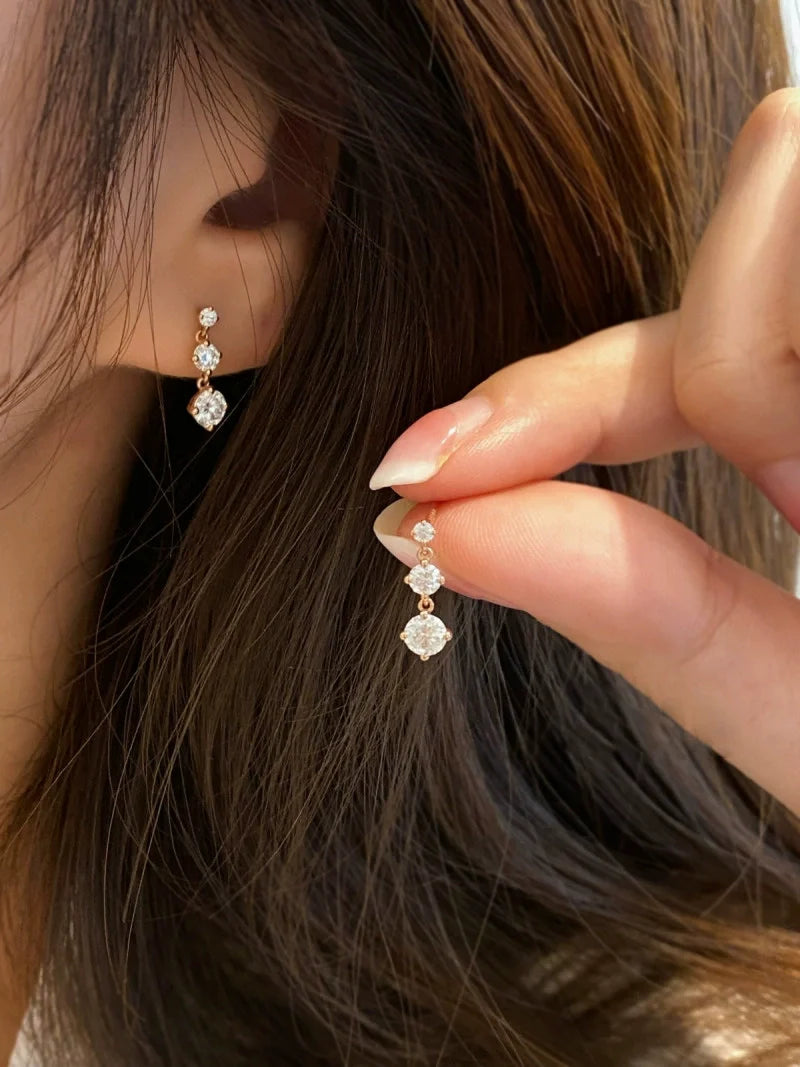 Jaslynn Star Cluster Earrings - White Gold Plated Copper