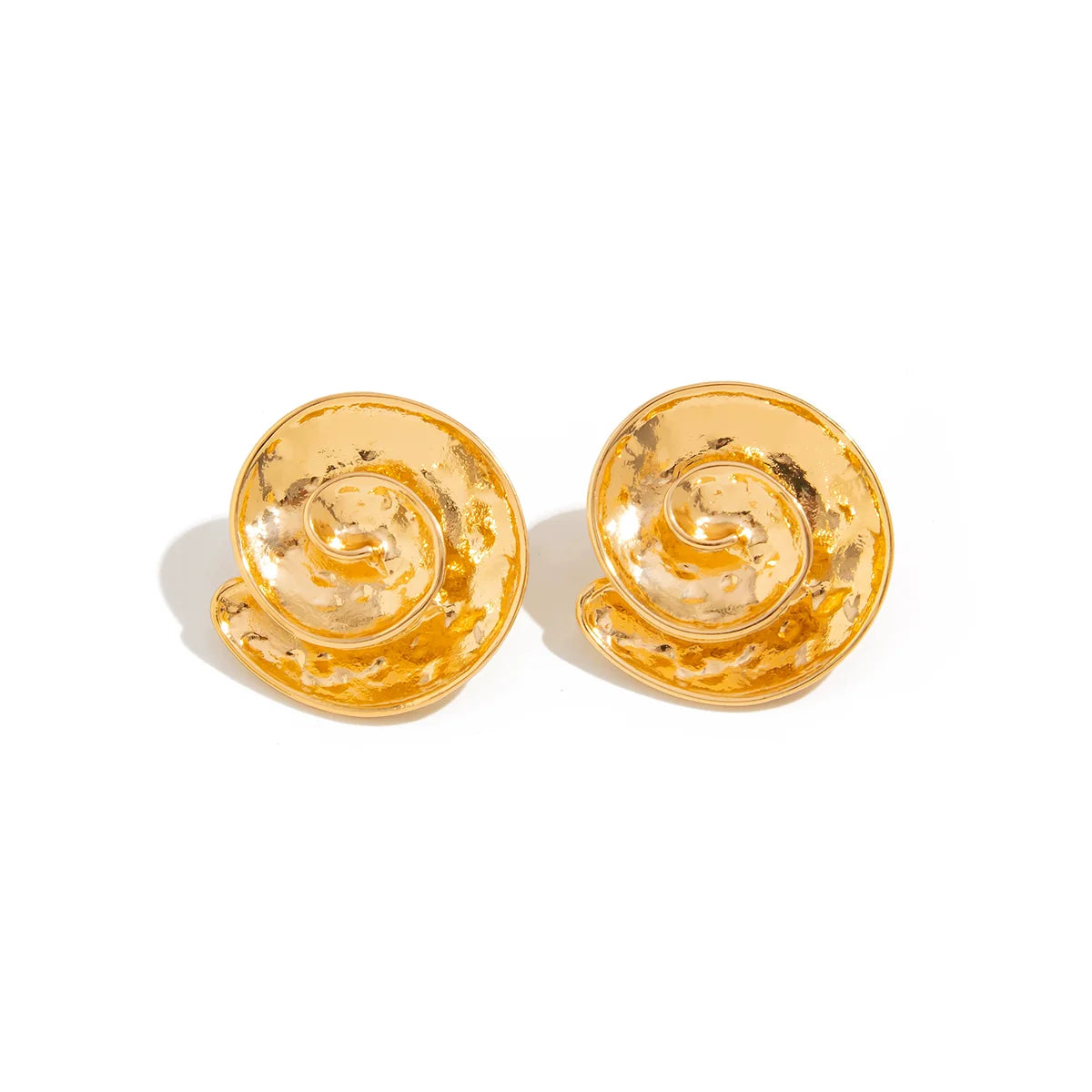 Yehudis Spiral Snail Stud Earrings - Gold